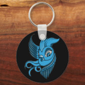 トーンよくはしゃぐドブルーバード2羽 キーホルダー (正面)