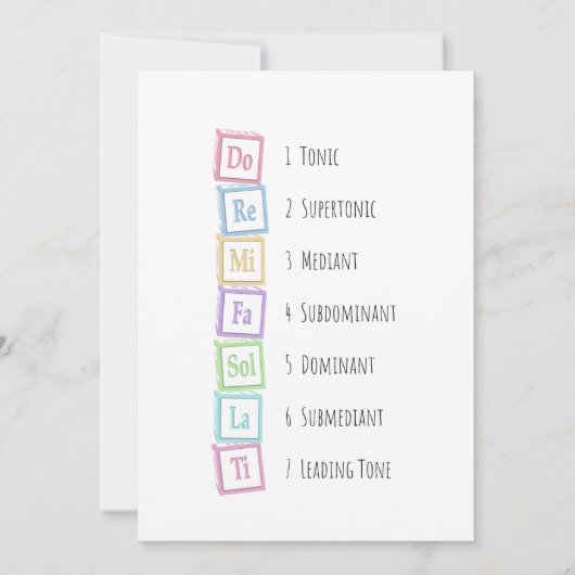 トーンズオブザスケールソルフェッジオミュージカルベビーブロック 招待状 (正面)