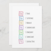 トーンズオブザスケールソルフェッジオミュージカルベビーブロック 招待状 (正面/裏面)