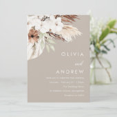 トーンダーク自然ベージュボホ結婚ズ 招待状 (スタンド正面)