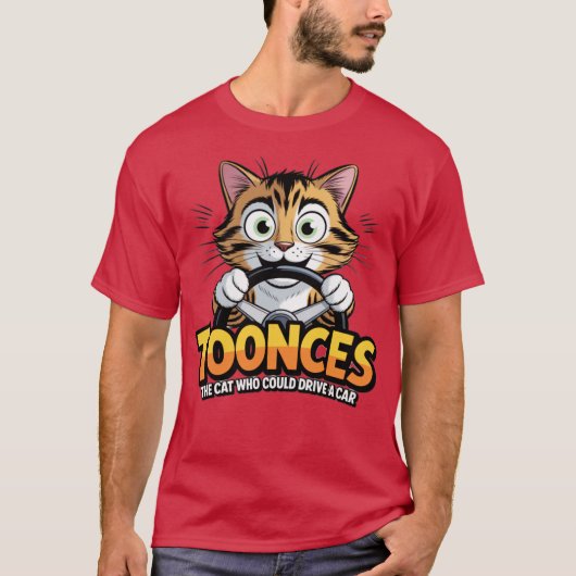 トーンツ - 運転する猫 Tシャツ (正面)