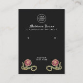 トーンミニマルバラゴシックブラックイヤリングディスプレイ 名刺 (正面)