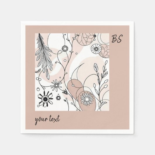 トーンミニマ自然リストボホアート スタンダードカクテルナプキン (正面)