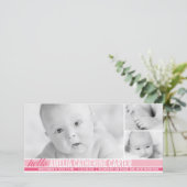 トーンモダンベビーガール誕生発表 案内状 (スタンド正面)