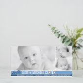 トーンモダン男の赤ちゃんの誕生発表 案内状 (スタンド正面)