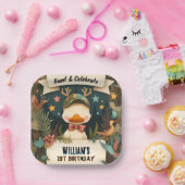 トーンワイルド迷彩柄オディアダック狩り1st birthday ペーパープレート (パーティー)