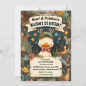 トーンワイルド迷彩柄オディアダック狩り1st birthday 招待状 (正面)