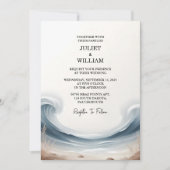 トーン春夏海ビーチ先結婚式 招待状 (正面)