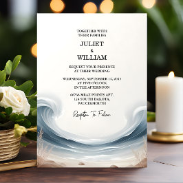 トーン春夏海ビーチ先結婚式 招待状