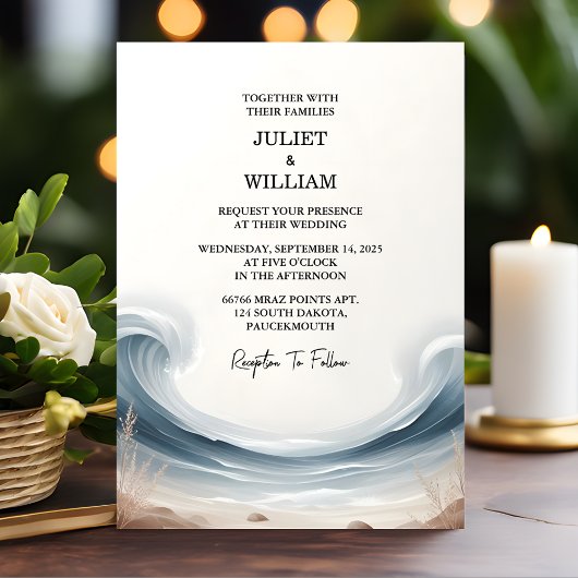 トーン春夏海ビーチ先結婚式 招待状