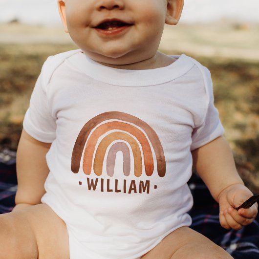 トーン自然ウォーターカラーボホレインボー名 ベビーボディスーツ