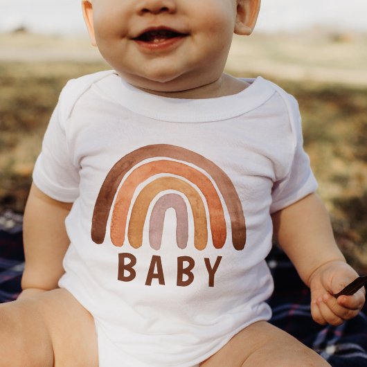 トーン自然ウォーターカラーボホレインボー"ベビー" ベビーボディスーツ