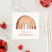 トーン自然ウォーターカラーレインボーファースト誕生日 スタンダードカクテルナプキン (インサイチュ)