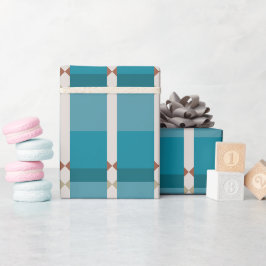 トーン自然ブルーブラウングレーエレガント幾何学的アート ラッピングペーパー