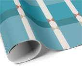 トーン自然ブルーブラウングレーエレガント幾何学的アート ラッピングペーパー (ロールコーナー)