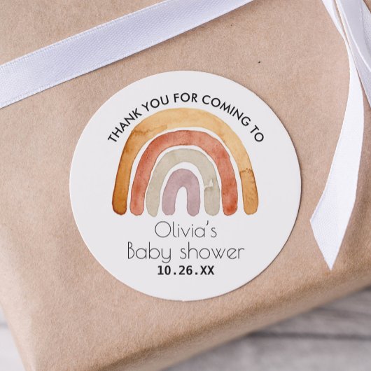 トーン自然ボホレインボーありがとうベイビーシャワー ラウンドシール
