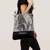 トーン自然ヴィンテージ抽象芸術アートトートバッグ トートバッグ (クローズアップ)