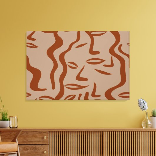 トーン自然抽象芸術女性の顔 キャンバスプリント (インサイチュ (リビング))