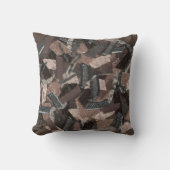 トーン自然抽象芸術幾何学的リボンテクスチャ クッション (正面)