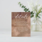 トーン自然水色エレガントな結婚式詳細 エンクロージャーカード (スタンド正面)