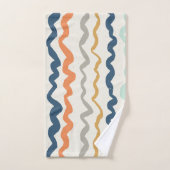 トーン自然波状パターン バスタオルセット (ハンドタオル)