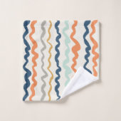 トーン自然波状パターン バスタオルセット (ウォッシュタオル)