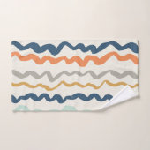 トーン自然波状パターン バスタオルセット (ハンドタオル)