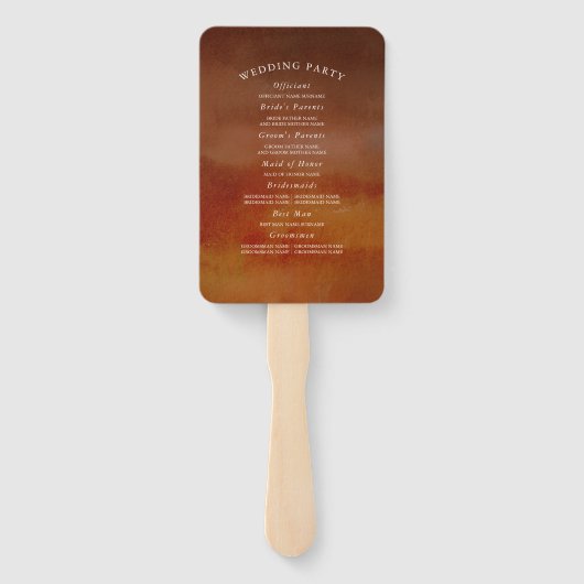 トーン自然秋の結婚式プログラムハンドファン ハンドファン (裏面)