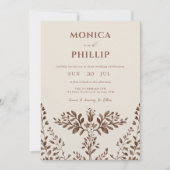 トーン自然素朴秋開花結婚ズ 招待状 (正面)