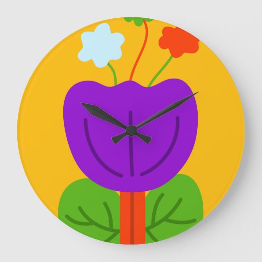 トーン鮮やか ラージ壁時計 (正面)