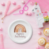 トー自然ンウォーターカラーレインボーファーストバースデー P ペーパープレート (パーティー)