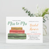 ト恋しく思ゥミセストラベルテーマブライダルシャワー|スーツケース 招待状 (スタンド正面)