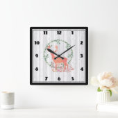 ト素朴ナカイボホ水彩 スクエア壁時計 (ホーム)