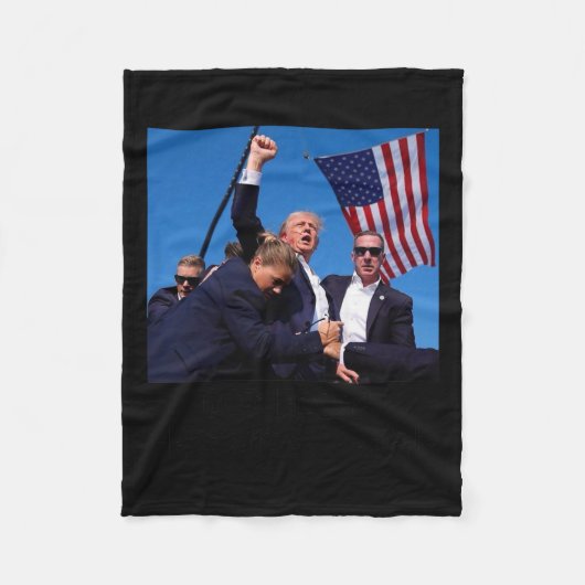 ト賛美ランプ大統領 フリースブランケット (正面)