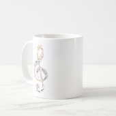 ト音記号のワードアート コーヒーマグカップ (正面左)