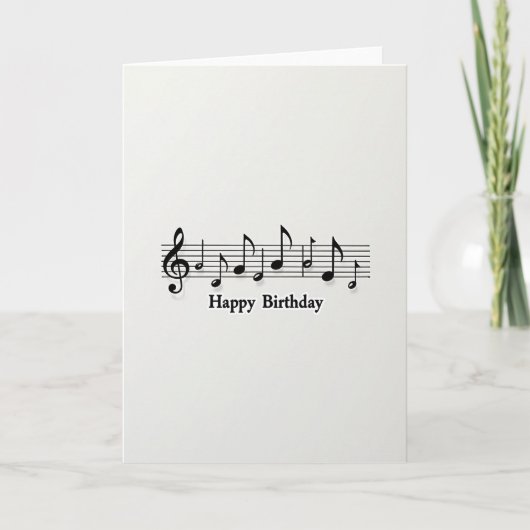ト音記号の誕生日カード カード (正面)