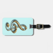 ト音記号の音楽的な記号の荷物のラベル ラゲッジタグ (正面横)