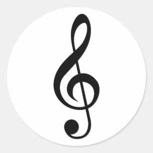 ト音記号のGクレフ、音符記号のミュージカルの記号 ラウンドシール