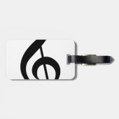 ト音記号のGクレフ、音符記号のミュージカルの記号 ラゲッジタグ (裏面横)