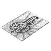 ト音記号音楽落書き ノートブック (左側)