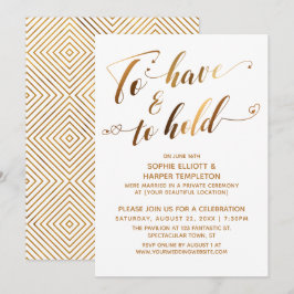 ト・ハブ&トゥ・ホールド ホワイトゴールド ポストウェディング イベント 招待状