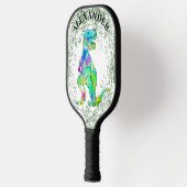 ト・レックスカラフル恐竜パーソナライズされた ピックルボールラケット (左)