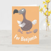 ドおもしろいド鳥漫画イラストレーション カード (黄色い花)