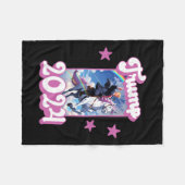 ドおもしろいナルドトランプはユニコーンに乗っている。ピンクトランプ2 フリースブランケット (正面(横))