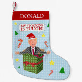 ドおもしろいナルドトランプクリスマスユゲ政治ユーモア スモールクリスマスストッキング (正面)