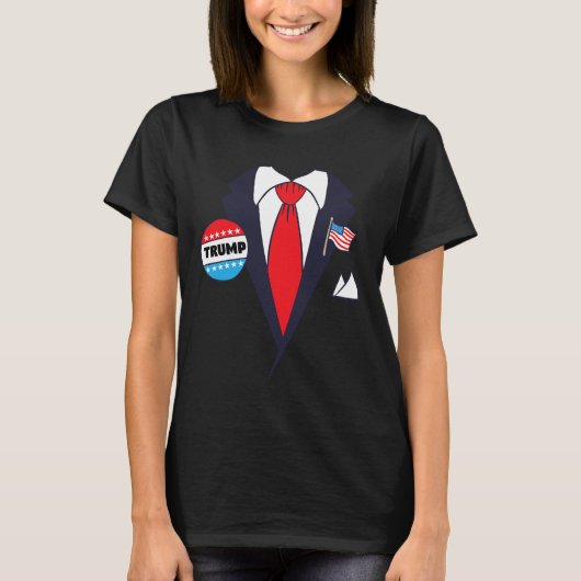 ドおもしろいナルドトランプハロウィーンの衣装 – 漫画のティー Tシャツ (正面)