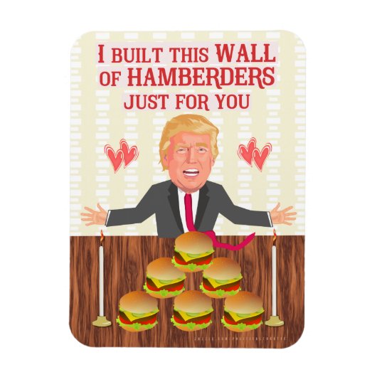 ドおもしろいナルドトランプハンバーダーズウォールバレンタインデー マグネット (縦)