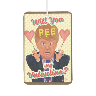 ドおもしろいナルドトランプバレンタインデーpeeテープジョーク カーエアーフレッシュナー