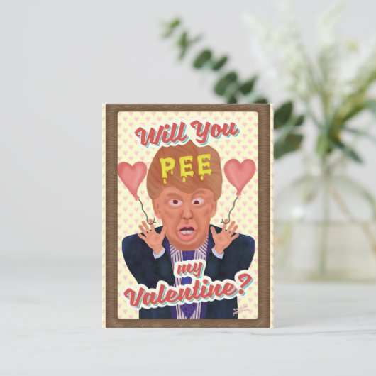 ドおもしろいナルドトランプバレンタインデーpeeテープジョーク シーズンポストカード (スタンド正面)