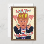 ドおもしろいナルドトランプバレンタインデーpeeテープジョーク シーズンポストカード (正面/裏面)